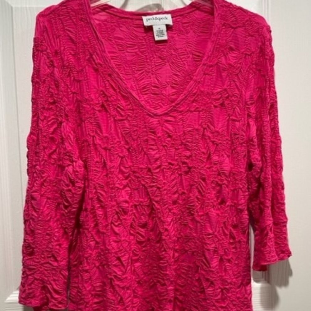 Peck & Peck Crinkled 3/4 Bell sleeve Top Size XL